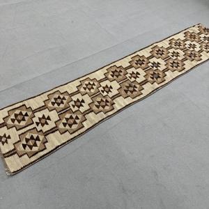 1.8x9.1 ft Rug, Turkish Vintage Rug, <b>Brown</b> Ombr <b>Wool</b> Rug - Product Image 2