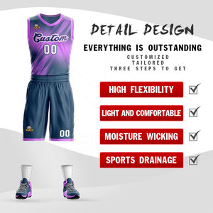 Marque privée Uniforme de basket-ball pour jeunes de haute qualité BSCI Polyester vêtements de sport respirants avec option de taille supérieure - Product Image 4