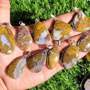 Colgante de piedra preciosa de ópalo Seret azul Cabujón Colgante de metal de ópalo de la mejor calidad Piedra preciosa - Product Image 3