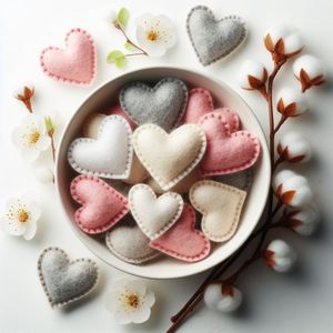 Adorno de corazón de fieltro caprichoso hecho a mano, figurita navideña suave en forma de corazón para espacios encantadores - Product Image 4