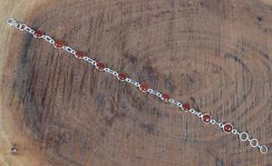 Belle conception solide 925 argent Sterling cornaline pierres précieuses à la main Bracelet en argent fin bijoux 925 bijoux en argent Sterling - Product Image 3