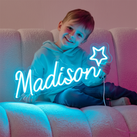 Letrero de Neón Personalizado con Nombre para Niños, Letrero LED de Béisbol, Acrílico Ecológico, Control Remoto, Decoración para Habitación, Regalo de Cumpleaños Perfecto