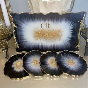 Bandeja de servicio de epoxi de resina hecha a mano COOLEST, elementos esenciales de cocina únicos para el hogar, restaurante, Hotel, servicio decorativo Tra - Product Image 4