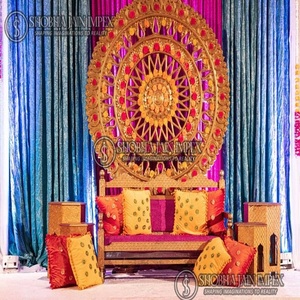 Banco de Madera Marroquí para la Noche de Sangeet, Shobha Jain Impex, Hecho en Delhi, India - Product Image 5