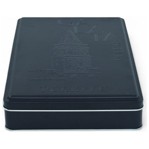 Caja de Regalo Rectangular Negra Mate de 170x260x40 mm, Diseño Personalizado Kontensan, Caja de Hojalata para Alimentos, Grado Alimenticio, Turquía - Product Image 4