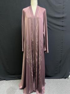 Abaya Vintage Estilo Dubái Más Vendida para Mujer, Tradicional Islámica, Manga Larga, Dobladillo Acampanado, Largo MAXI, Poliéster Ligero - Product Image 4