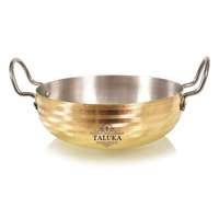 Kadai en laiton de fabrication indienne, 27 OZ, avec poignée, pour la maison, les restaurants, les hôtels, Kadai indien en laiton de luxe haut de gamme
