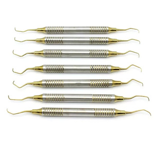 Juego de 7 Curetas Gracey, Instrumento Dental de Acero Blanco con Mango Hueco para Odontología, Raspador Quirúrgico, Instrumento de Relleno de Composite Dental de Doble Extremo - Product Image 3