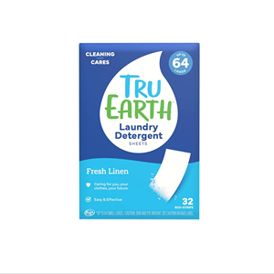 Tru Earth Compact <b>Dry</b> Laundry Detergent <b>Sheets</b> - Up to 64 Loads (32 <b>Sheets</b>) - Paraben-Free - Original Eco-Strip Fresh Linen - Product Image 1