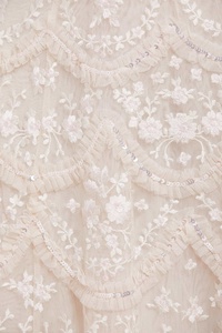 Elasticised <b>Waist</b> Natural Woven for Evening <b>slip</b> High Quality Floral Embroidery Boat Neck Maxi Casual Cotton Summer Dresses - Product Image 6