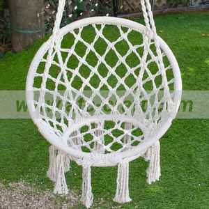 Columpio de macramé para exteriores, muebles artesanales para patio, diseño elegante hecho a mano para cualquier espacio - Product Image 2