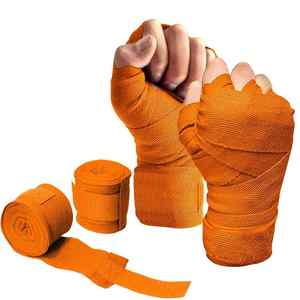 Black <b>Elastic</b> Kickboxing and Boxing Hand Wraps with Thumb Loop MMA <b>Bandages</b> for Muay Thai Protection - Product Image 1
