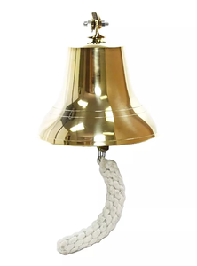 Campana de latón marítima Náutica de 6 pulgadas, campana de pared de barco brillante, barco marino, colgante de pared personalizado, decoración para interiores y exteriores, coleccionable - Product Image 3