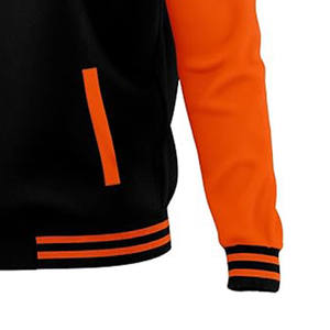 Chaqueta universitaria de manga larga con logotipo personalizado de cuero bordado de alta calidad de fabricante para hombre - Product Image 5