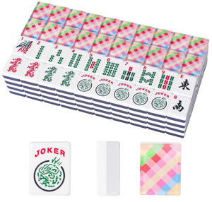 4 Palyer Custom Layered American Mahjong Tiles Pink Plaid Mahjong Acrílico Mahjong American Set - Product Image 2