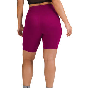 Pantalones cortos elásticos de motorista de poliéster y nailon para mujer de talla grande superventas al por mayor, pantalones cortos de yoga sin costuras para mujer - Product Image 3