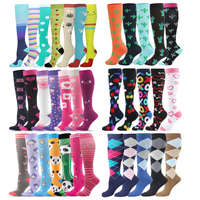 Chaussettes de compression médicales unisexes élastiques au genou en nylon personnalisées Sports 20-30mmhg Chaussettes de compression anti-embolie