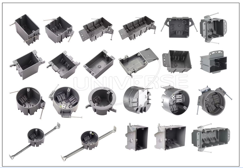 UNIVERSE ETL Listed Plastic Electrical Box Grey Outlet Box Double Gang ...
