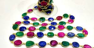 Conector de Latón con Bisel para Joyería, Forma Libre, Hecho a Mano, Multicolor, Alta Calidad, para Rubí, Esmeralda y Zafiro de 12-15 mm - Product Image 3