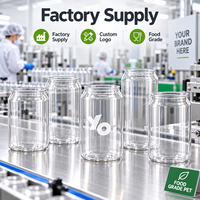 Boîtes en plastique PET avec logo personnalisé, boîtes transparentes de haute qualité, bouteilles de boissons avec couvercle en aluminium pour sodas et boissons