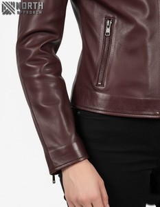 Veste en cuir mode pour femmes veste de porte extérieure en cuir véritable imperméable pour l'hiver dans toutes les tailles veste en cuir personnalisée dames - Product Image 4