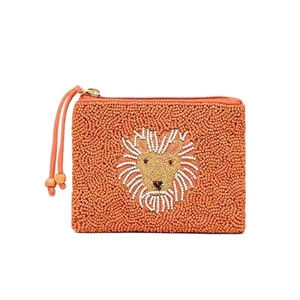 Bonito, elegante, elegante, hecho a mano, diseño de LEÓN, bordado con cuentas, monedero con diseño de joyería único de primera calidad de la India - Product Image 1