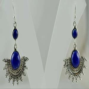 Pendientes Hechos a Mano de Plata de Ley 925 con Forma de Estrella y Piedra Preciosa Natural de Lapislázuli Azul, Joyería Bohemia para Nacidos en Septiembre - Product Image 6