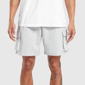 Short cargo en coton éponge français personnalisable pour homme, taille élastique, poche à rabat, vente en gros - Product Image 1