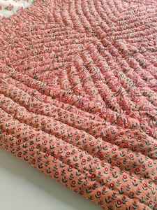 Indian Cotton Razai <b>Quilt</b> Hand Block Print Winter Warm Boho Hippie Bedspread <b>Blanket</b> - Product Image 6
