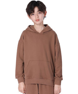 Patrón sólido 100% algodón pulóver sudadera para niños primavera Otoño e Invierno capucha polar técnica teñida Lisa para venta al por mayor - Product Image 1