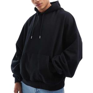 Sweat-shirts unisexes en molleton noir foncé de qualité supérieure 100% coton, lourds, thermiques, confortables et élégants pour hommes - Product Image 2