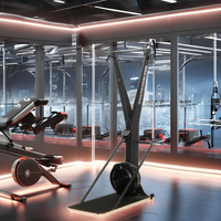 Máquina de Fitness Comercial para Entrenamiento de Esquí en Interiores, Equipo de Gimnasio Cardiovascular, Simulador de Esquí con Resistencia de Aire, Máquina de Remo para Interiores
