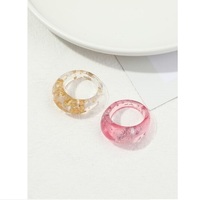 Nouvelles bagues classiques tendance en résine acrylique avec fleurs arc-en-ciel et papillons, plaquées rhodium, pour femmes, vente en gros de bijoux