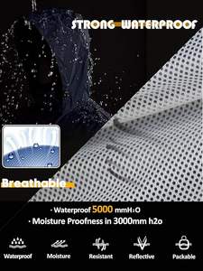 Traje Impermeable con Capucha para Invierno, Chaqueta y Pantalón Unisex para Motociclismo, Golf, Senderismo y Ciclismo - Product Image 2