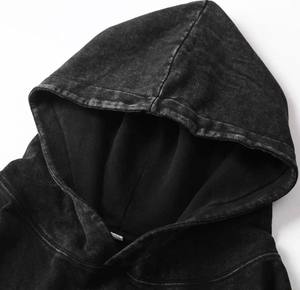 Nuevo diseño de peso pesado 550 Gsm pulóver sudadera de gran tamaño de algodón mezclado sudaderas con capucha de invierno personalizadas para hombres liso teñido - Product Image 2