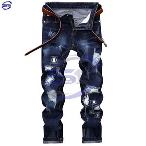 Pantalon Cargo en Denim Stretch à Taille Haute pour Homme, Grande Taille, Lavage Léger, Imperméable, Enduit Élastique, Fermeture à la Taille, Élégant High Street - Product Image 1