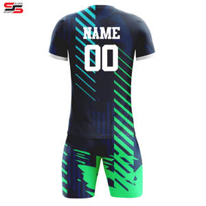 Haute qualité unisexe maillot de football ensemble Club Football Kit séchage rapide respirant Polyester vert Uniformes nom personnalisé formation - Product Image 4