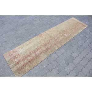 1.8x7.4 ft Turkish Rug Vintage Runner Rug <b>Brown</b> Southwestern <b>Wool</b> Eco-Friendly Patchwork Rug with Latex Backing - Product Image 3