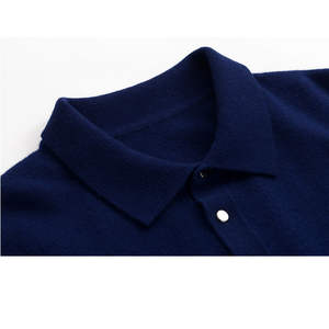 Polo de Hombre, Transpirable, Antiarrugas, Tejido de Punto 16GG, Talla Grande, Nuevo, Cachemira Pura, 260, con Logotipo Teñido, Diseño Formal - Product Image 4