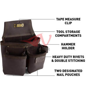 Nouvelle sortie : sac à outils professionnel en cuir pour électricien, conçu pour la résistance et le confort - Product Image 2