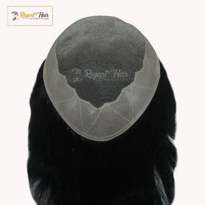 Toupee de Cabello Humano Indio 100% Remy REGENT USA, Súper Base, Trama Cosida a Mano, Ondulado Natural, Liso, Base de Encaje y PU, Venta al por Mayor, En Stock - Product Image 6