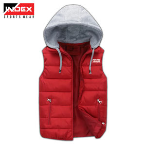 OEM ODM Logo personnalisé hommes gilets en duvet vestes d'hiver à capuche hommes élégant gilet bouffant vestes avec logo personnalisé et la conception - Product Image 1