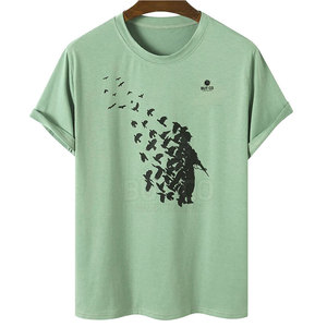 T-shirts pour hommes les plus vendus fabriqués sur mesure avec des quantité minimale de commande bas 100% coton respirant motif solide couleur personnalisable - Product Image 1