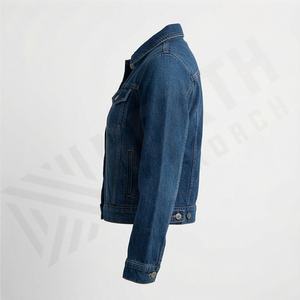 Veste en jean décontractée personnalisée pour hommes, grandes tailles, 100% coton, option logo sur le devant, respirante, veste d'hiver - Product Image 3
