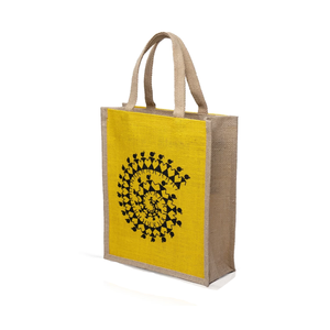 Bolsa de compras de arpillera de yute ecológica impresa y teñida con cinta de cincha ASA cremallera superior y bolsillo interior-excelente valor - Product Image 4
