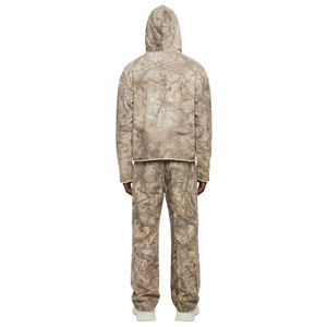 Ensemble survêtement hiver SPORTISH IMPEX grande taille personnalisé streetwear avec broderie écusson et fermeture éclair, motif camouflage, 100% coton, sweat à capuche et pantalon de survêtement - Product Image 2