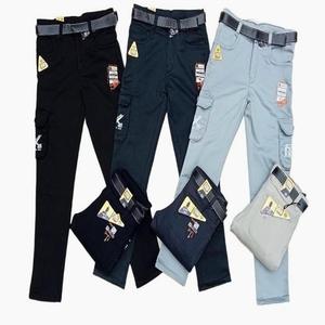 <b>Boys</b> Straight Fit Cargo Jeans Double Pocket Design with Small Patch Work Casual Wear <b>Washed</b> Technics - Product Image 1
