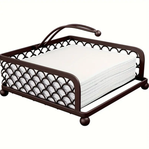 Premium Luxury Handmade <b>Black</b> Metal <b>Square</b> Wire Napkin Holder in Best Price From India - Product Image 1