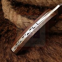 Kaufen Sie hand gefertigtes Klappt aschen messer mit Holzgriff 1065C Klinge aus Kohlenstoffs tahl für Camping Survival EDC