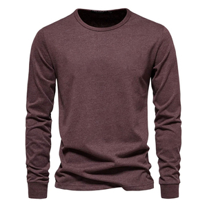 Camisetas de algodón de punto para hombres 2024 nuevas camisetas de manga larga para hombres de talla grande camisetas de varios colores para hombres - Product Image 2